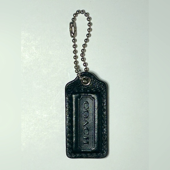 Coach Handbags - Coach vintage black leather hangtag hang tag replacement small